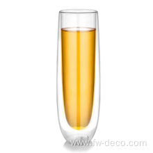 borosilicate glass clear classic flute double walled glasses